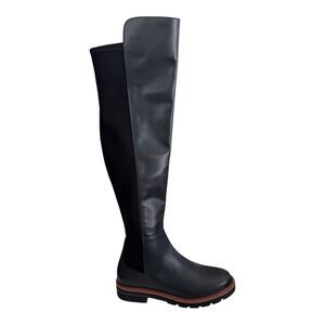 Stuart Weitzman Black Adrina City OTK Boots Black Leather/Stretch NEW $795 Sz 6